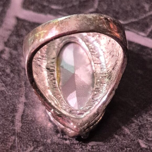 Handcrafted huge birthstone (December) ring. Costume. - Picture 3 of 4